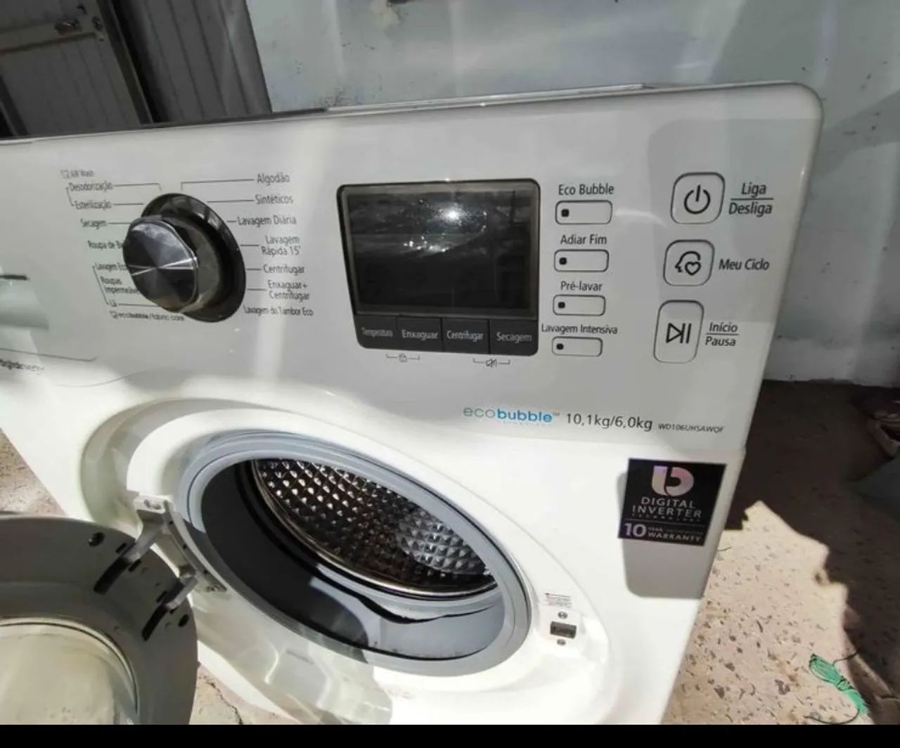 Lava Roupas Samsung Eco Bubble 10.1kg 1200 RPM - Usada - Foto 3