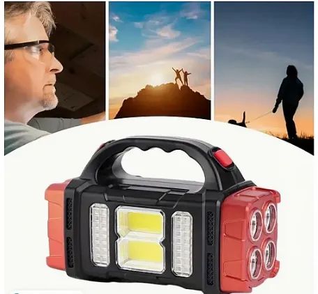Lanterna LED Potente Recarregável USB Solar com 4 Leds z715  - Foto 4