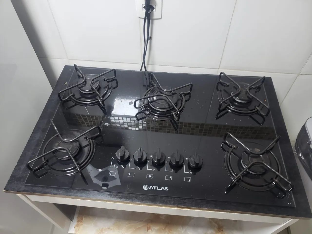 Cooktop 4 Bocas Atlas Preto + suporte Fogões e Fornos Guará I