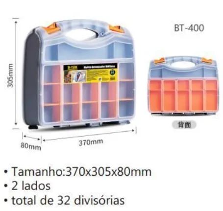 Caixa Estojo Maleta Organizador Plástico BT-400 Com 32 Divisórias - Foto 3