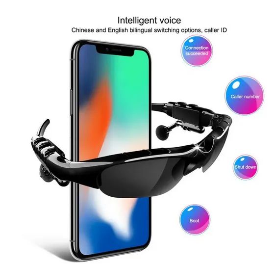 Fone de ouvido estéreo sem fio com microfone e óculos - Foto 5