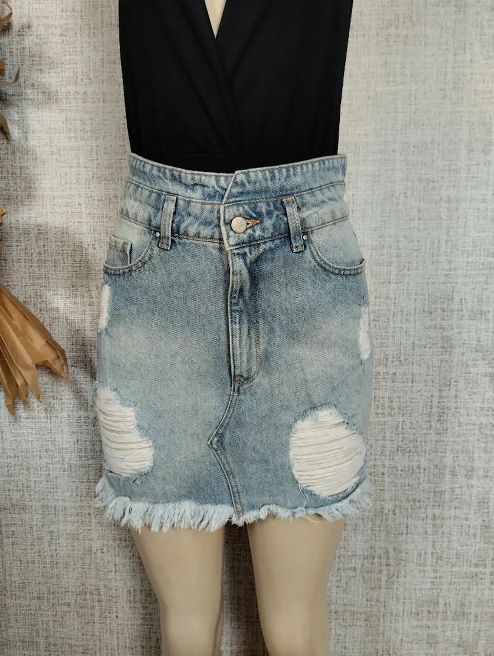 Saia jeans destroyed Blue Steel