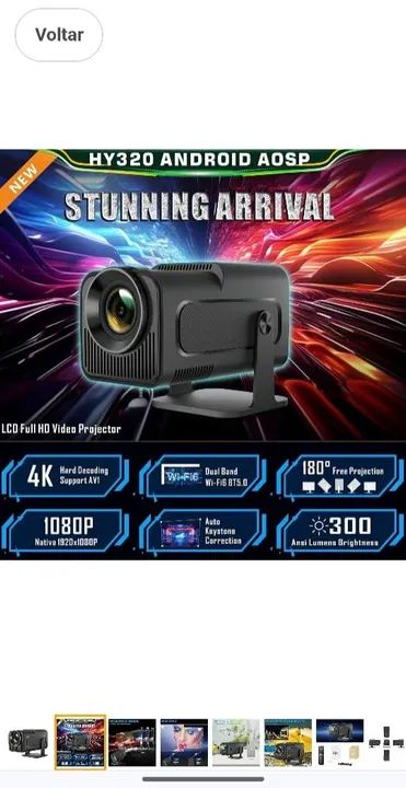 Projetor Hy320 Magicubic 4k -Original 