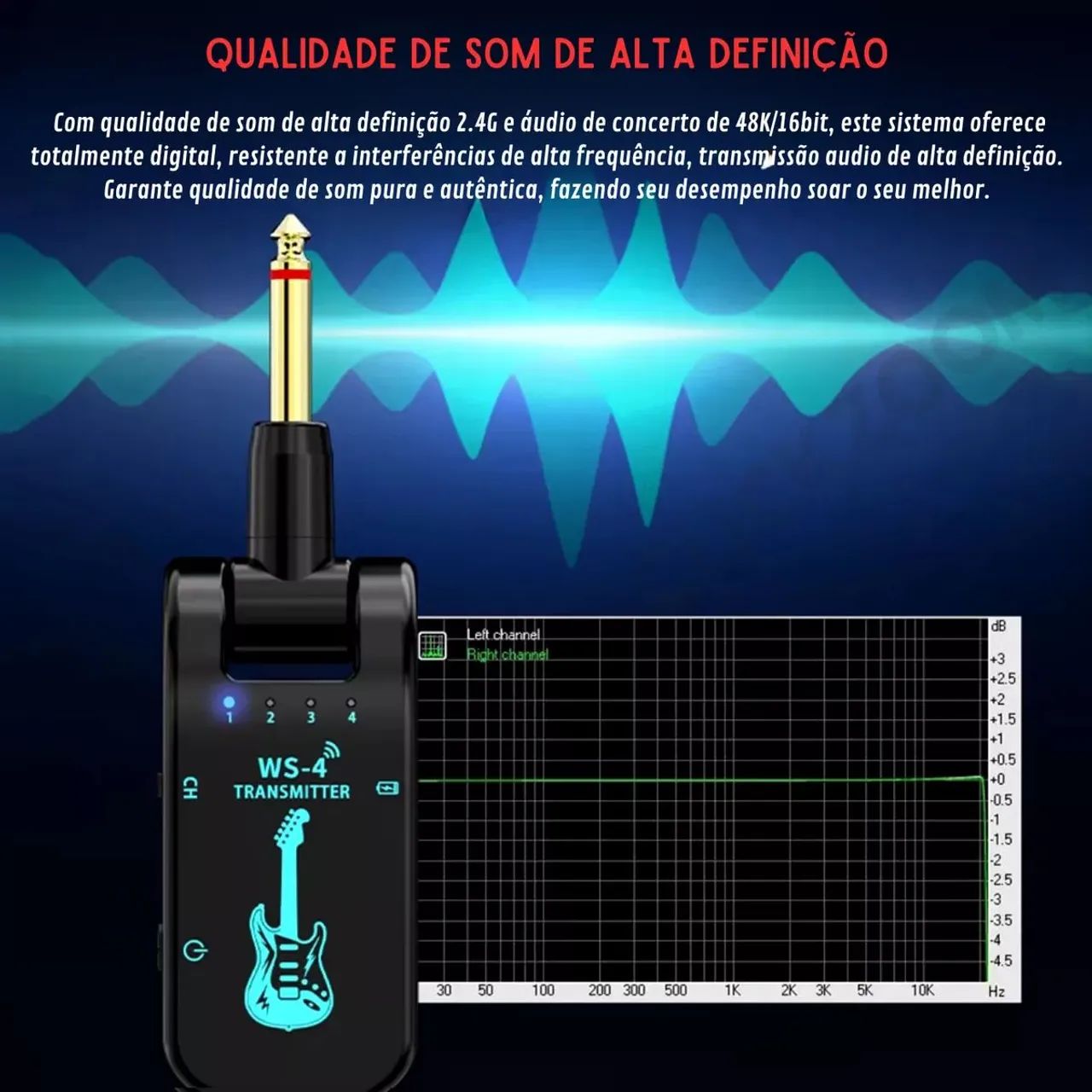 Transmissor Sem Fio 2.4G para Instrumentos Musicais - Foto 3