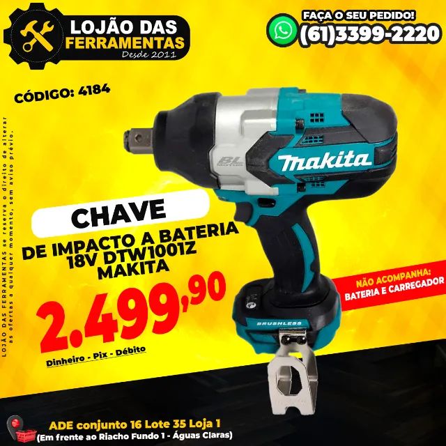 Chave de Impacto a Bateria 18v DTW1001Z Makita