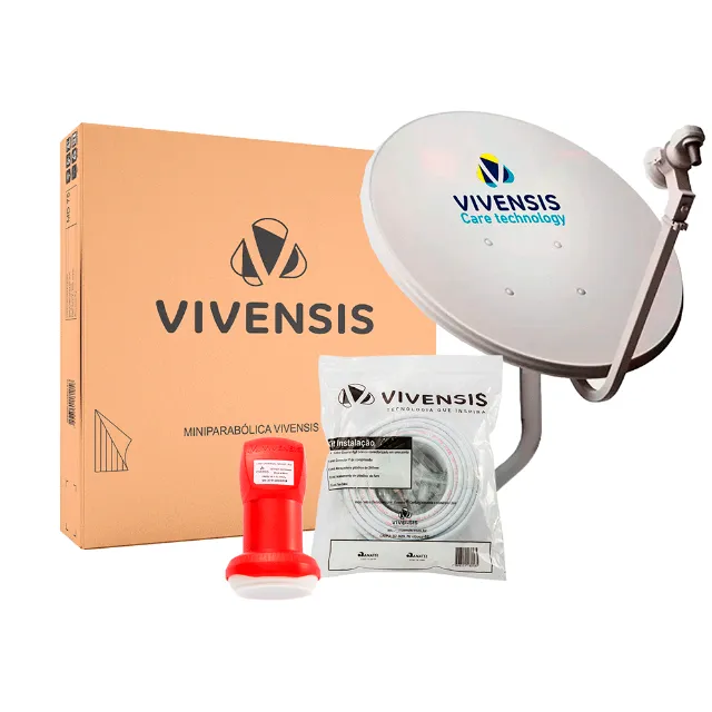 Antena Vivensis Parabólica 60cm Banda KU e 5G Externa 17 MT