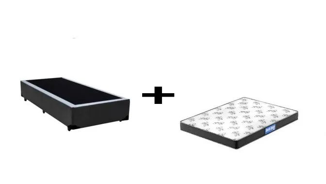 Base Box Solteiro + Colchão D23 12cm - Compacto e Confortável