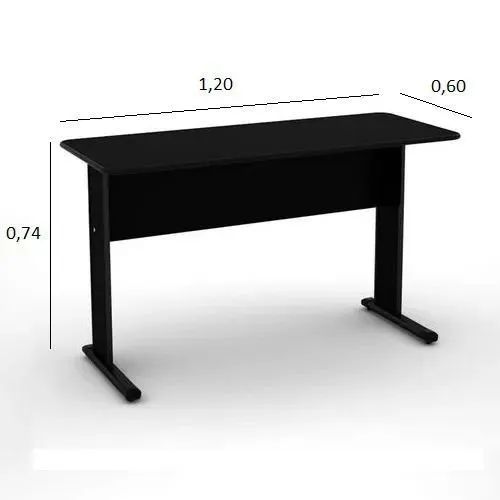 Mesa para escritório preta 1,20x0,60m