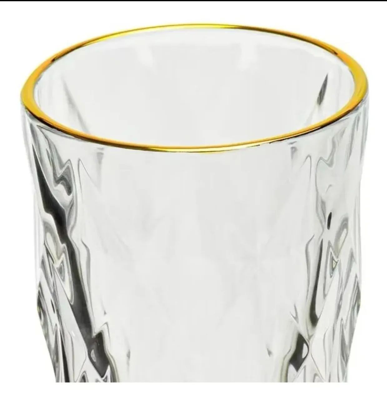 Kit copos de vidro sofisticados borda dourada - Foto 3