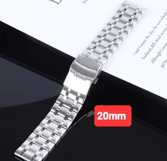 Pulseira de relogio aço inoxidável unisex de 20mm - Foto 3
