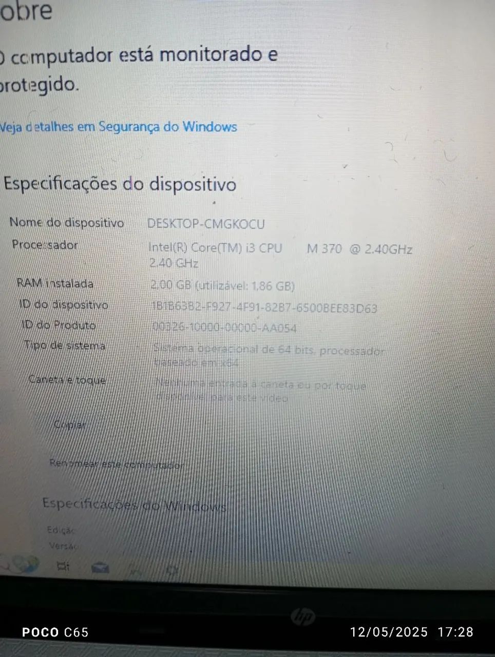 Notebook HP com Intel Core i3 funcionando p peça  - Foto 3