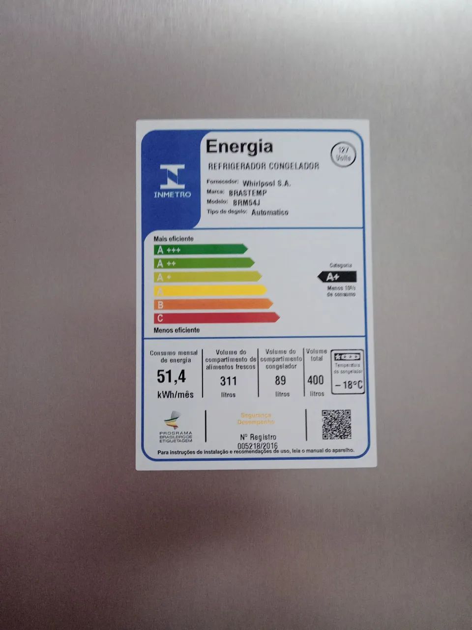 Oferta Geladeira vendo urgente Brastemp frost free 400 litros cor inox - Foto 2