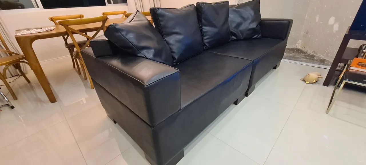 Sofá de Courissimo Preto 4 Lugares - Foto 2