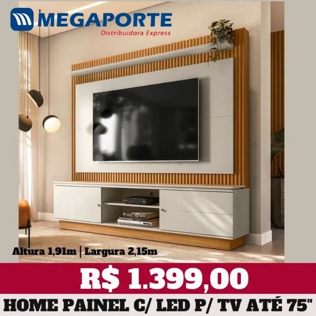 Home Painel com LED para TV até 75" (Novo) Entrega Grátis!  - Foto 2