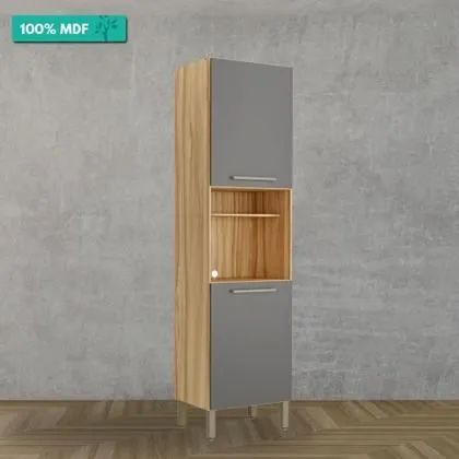 Paneleiro Para Cozinha Com 2 Portas 100% MDF Carmenere Amendoa/Chumbo Ronipa<br><br>