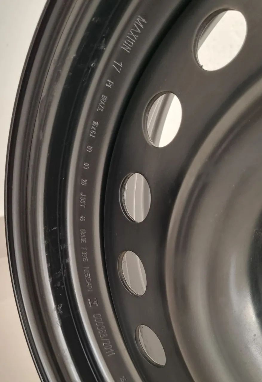 JOGO RODAS DE FERRO ARO 16, FURAÇÃO 4X100 ORIGINAL NISSAN, COM AS CALOTAS. - Foto 6