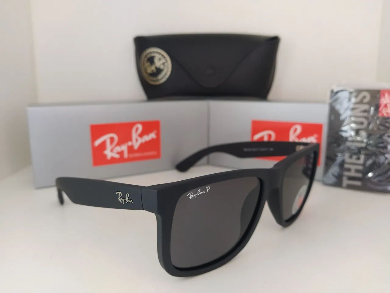 ÓCULOS DE SOL RAYBAN JUSTIN RB4165 PRETO  - Foto 4