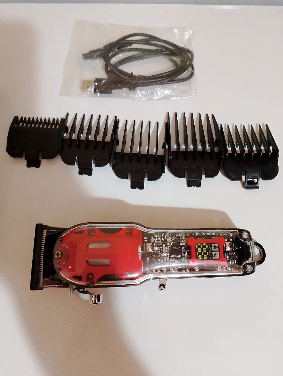 Máquina de Cortar Cabelo Profissional Sem Fio JM-200 - Foto 4