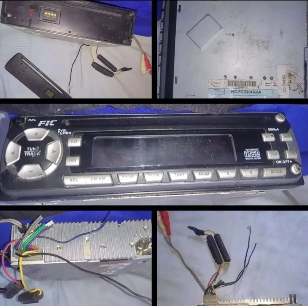Cd Player Radio Automotivo Fic-fcd2040aa Funcionando - com Chicote