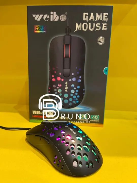 Mouse Gamer RGB Weibo  - Iluminação Personalizada