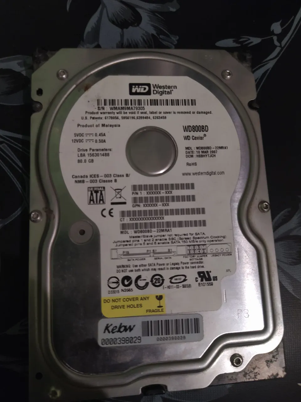 HD Western Digital 80GB SATA