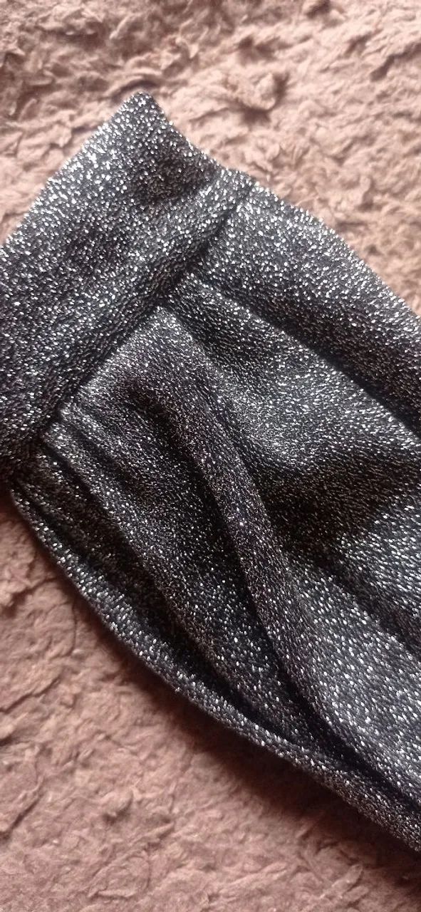 Top Nó em Lurex preto e prata - Foto 2
