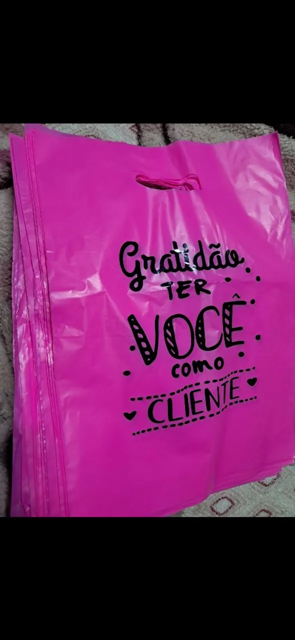 Sacola Rosa Personalizada de Agradecimento