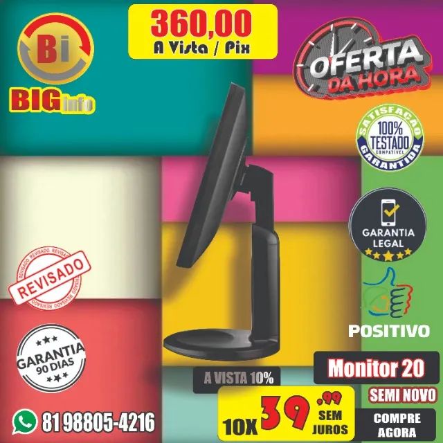 Monitor LED Positivo  Base Giratoria - Garantia - Centro do Recife  - Foto 2