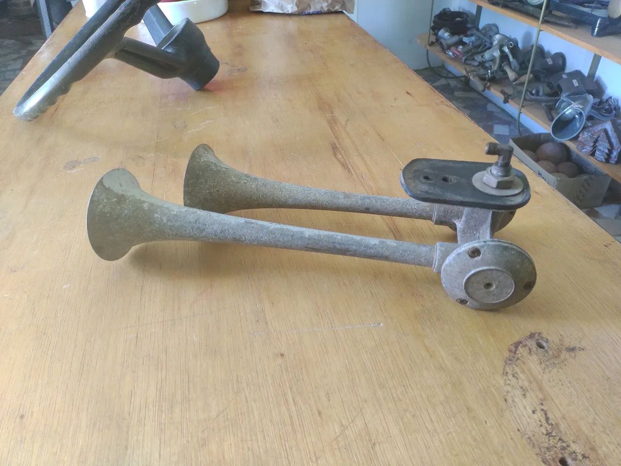 Buzina antiga a ar completa raridade  - Foto 2