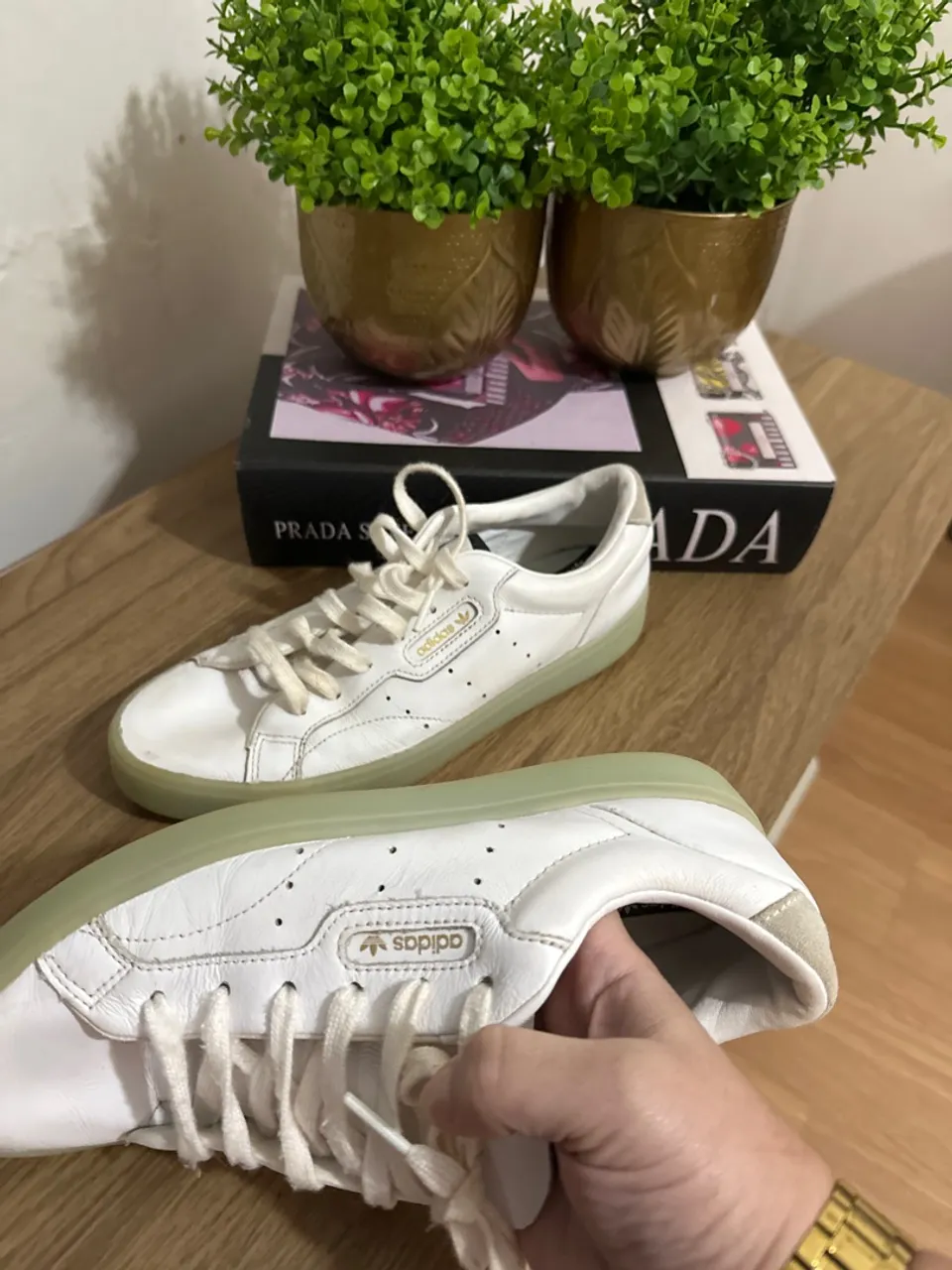 Adidas Sleek - Branco com Sola Verde