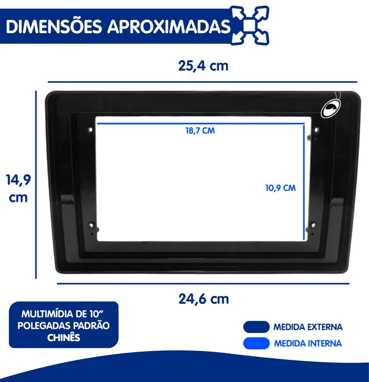 Moldura Adaptadora de 9" Polegadas Para 10" Polegadas