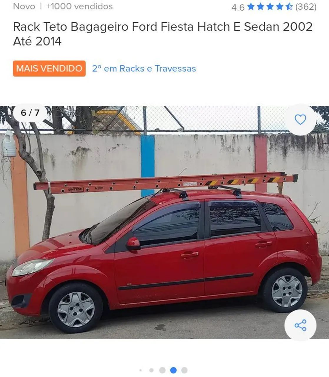 Rack de Teto para Ford Fiesta Hatch E Sedan 2002-2014 - Foto 3