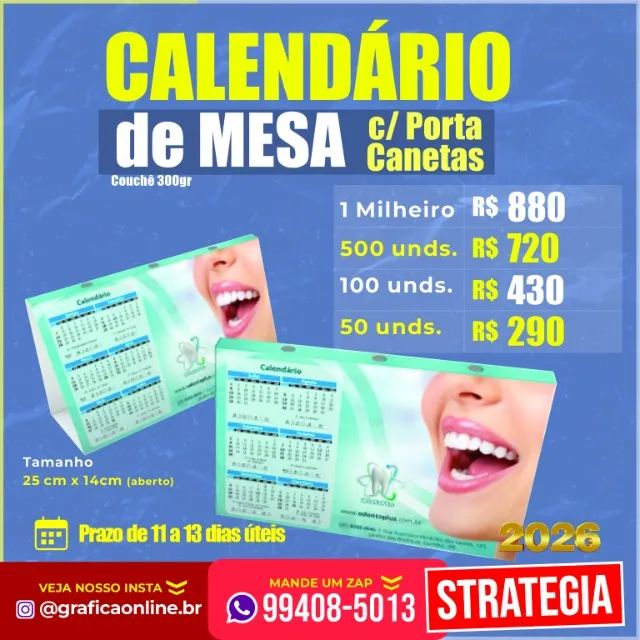 Calendário de Mesa 2026