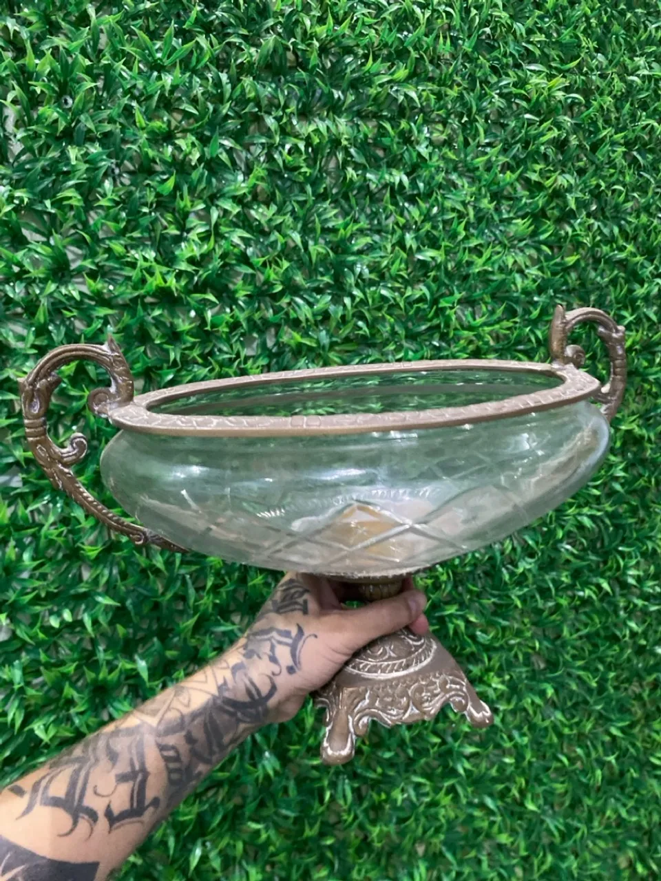 Vaso em BRONZE E CRISTAL