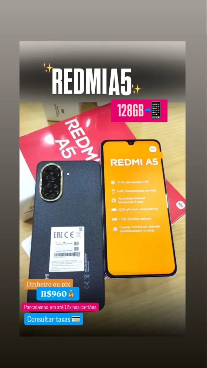 Redmi A5 128GB - Novo!