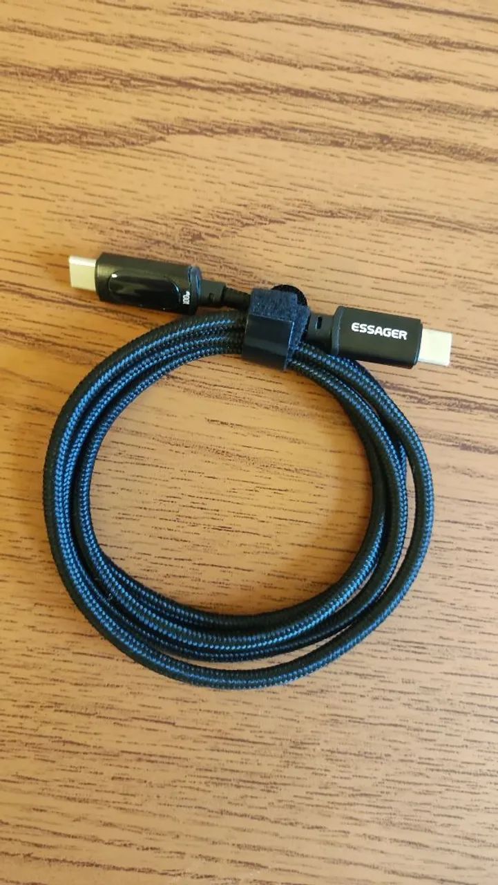 Cabo USB-C para USB-C 100W com Display Digital - ESSAGER - Foto 3