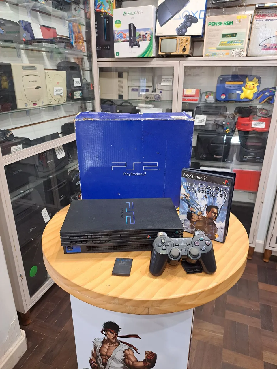 Playstation 2 Fat na Caixa com jogo,controle e Memory Card