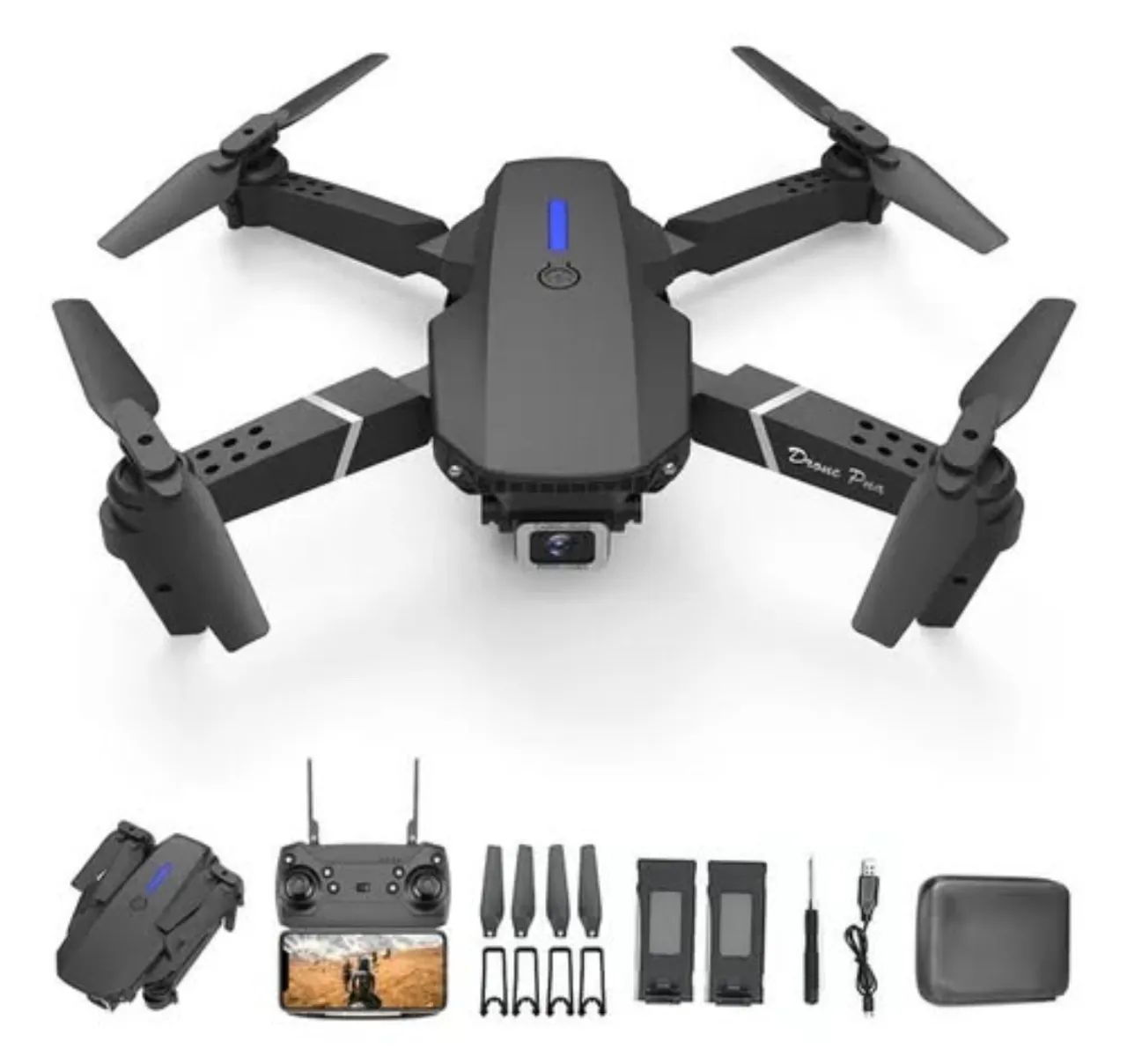 Drone E88 Profissional Para Fotografias e Filmagens Aéreas Camera 4K Duas Baterias 