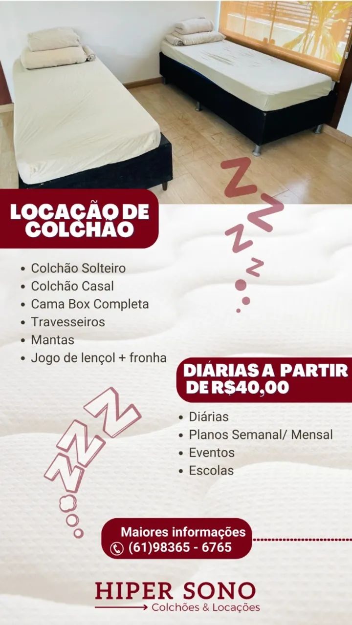 LOCAÇÃO DE COLCHÃO em Brasília