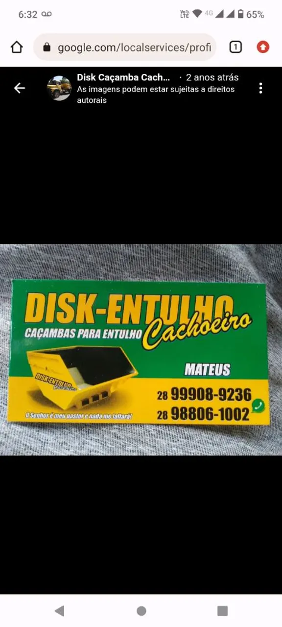 Aluguel de caçambas para entulho
