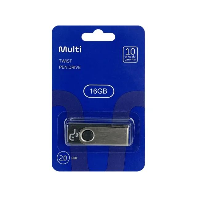 Pen Drive 16GB Twist USB Preto PD588 - Multilaser COD:4612 - Foto 4