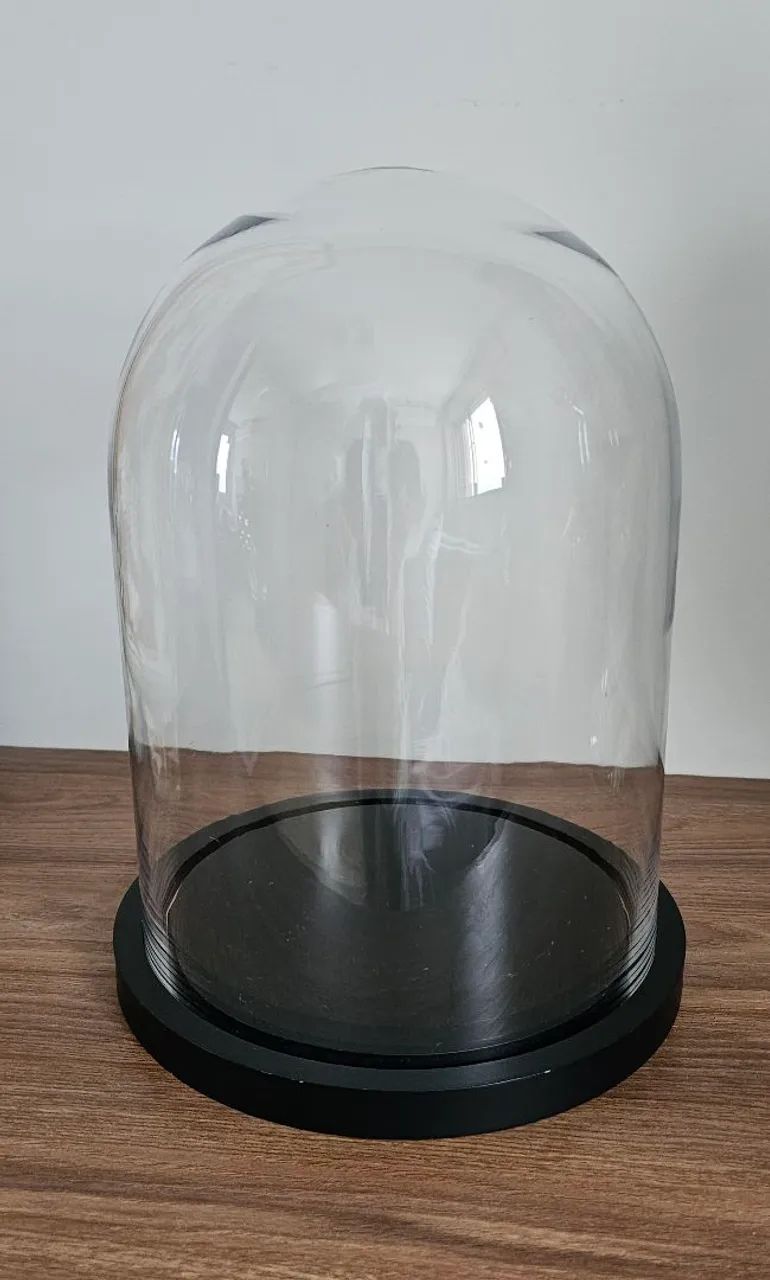 Cúpula de vidro com base preta para decoração - Foto 2