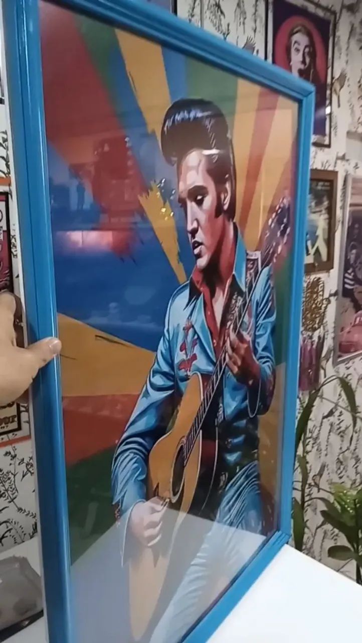 Quadro Decorativo Elvis Presley 1,00 X 0,70 grande  - Foto 5