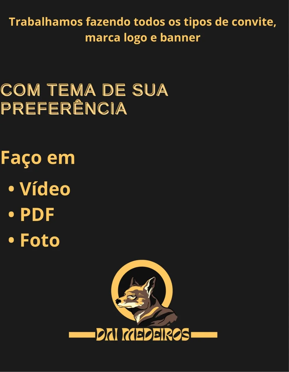 Convites, logos e banners personalizados