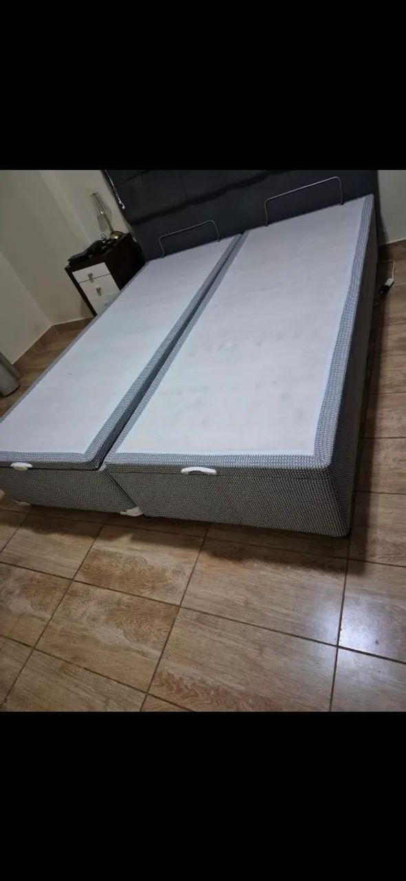 Cama Queen bau bipartida , colchão e cabeceira  - Foto 3