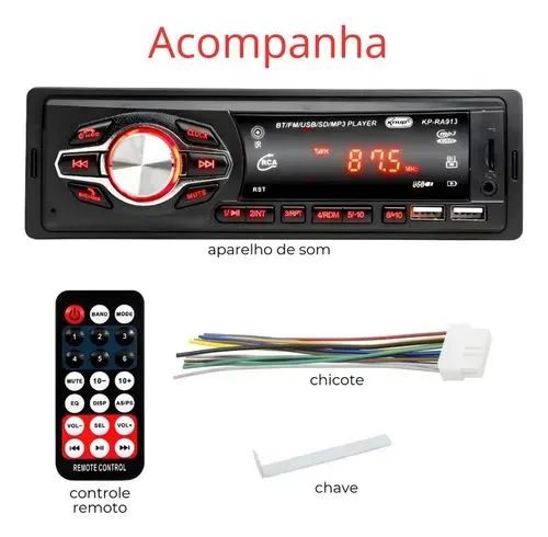 Som automotivo com Bluetooth e controle  - Foto 2