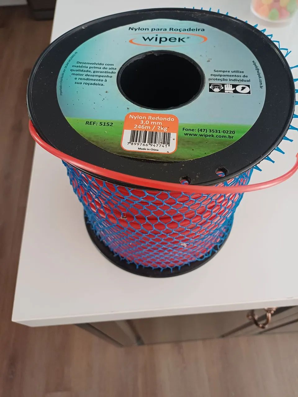  Fio de nylon redondo  para roçadeira 3 mm wipek