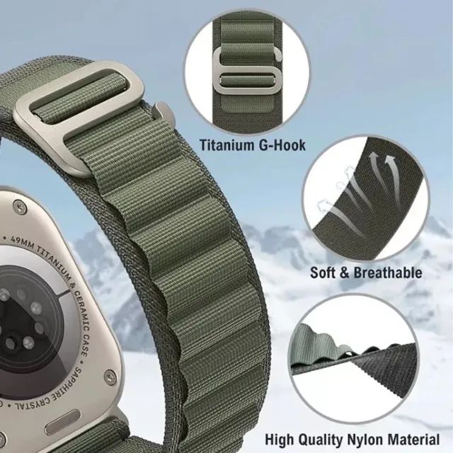 Pulseira Nylon Loop Alpina compatível aplle watch ultra 49/45/44/42mm várias cores. - Foto 4