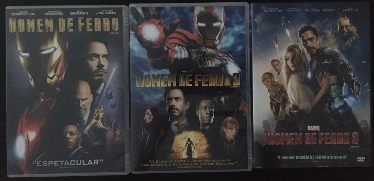 COMBO 3 DVDS HOMEM DE FERRO