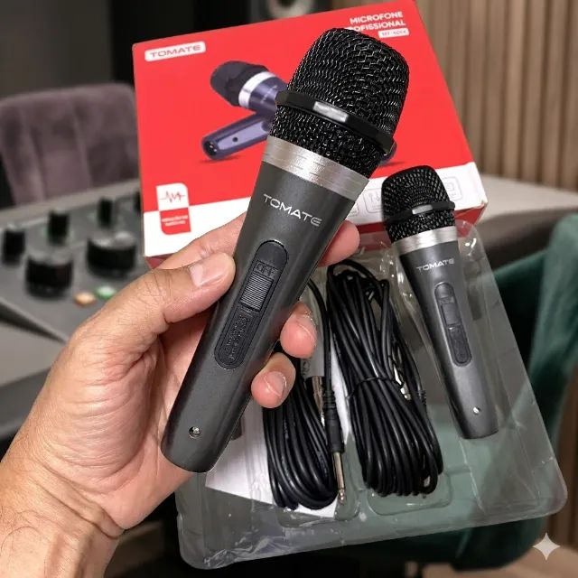 Kit com 2 Microfones Profissionais da Tomate MT-1003 (Qualidade de Som)